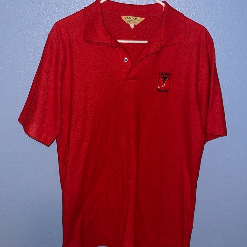 VTG Logo 7 80s 90s Atlanta Falcons Polo Shirt - size Large. EE